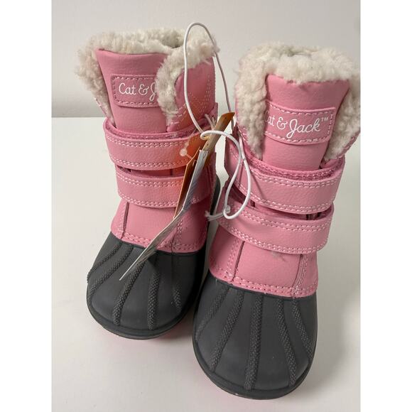 Cat & Jack Toddler Waterproof Snow Boots Pink  Size 8 - Picture 1 of 4